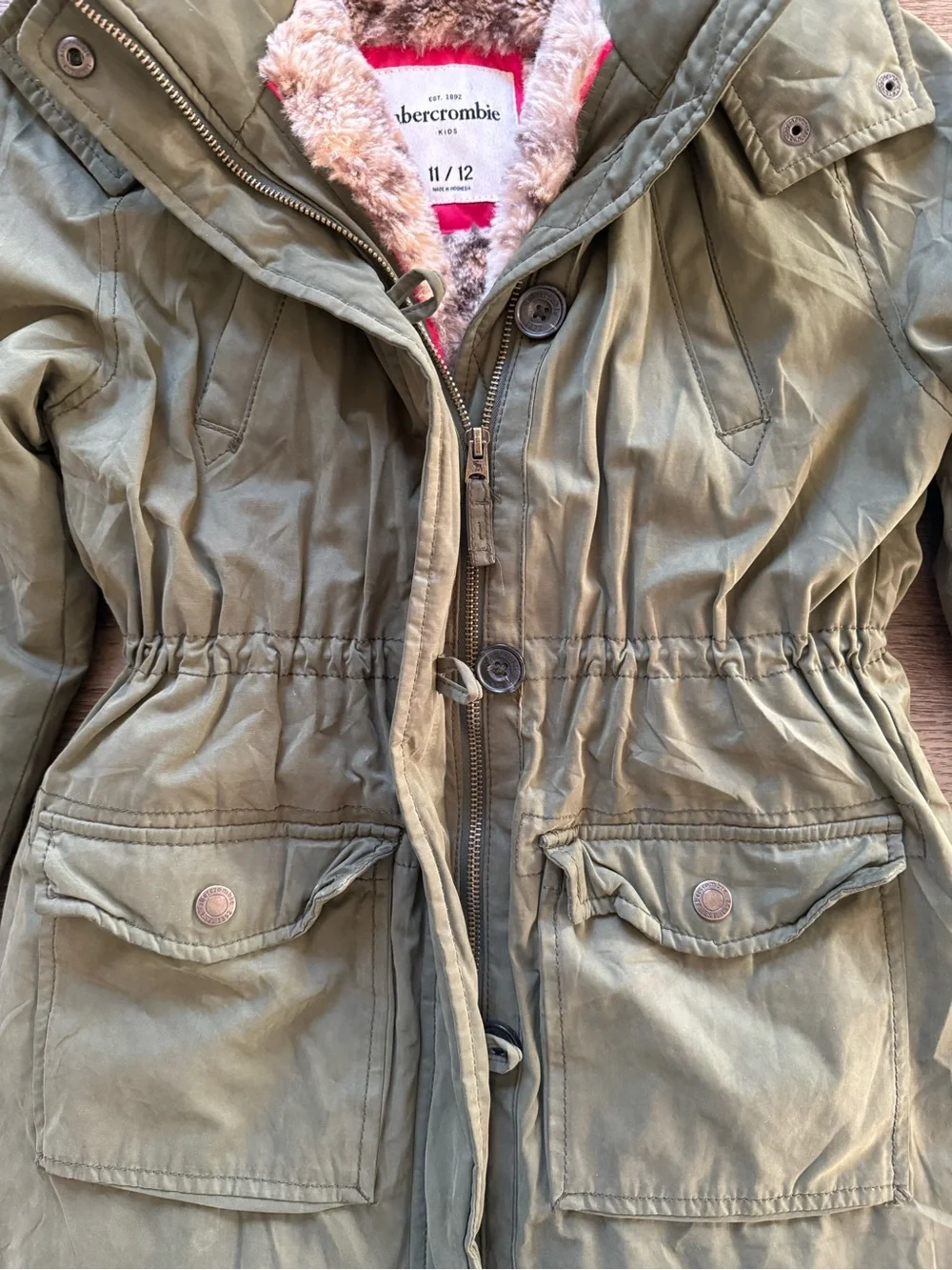 Abercrombie & Fitch - Olive Green Hooded Parka Jacket